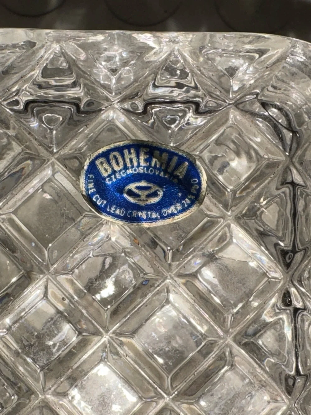 Vintage Bohemia fine cut lead crystal trinket box